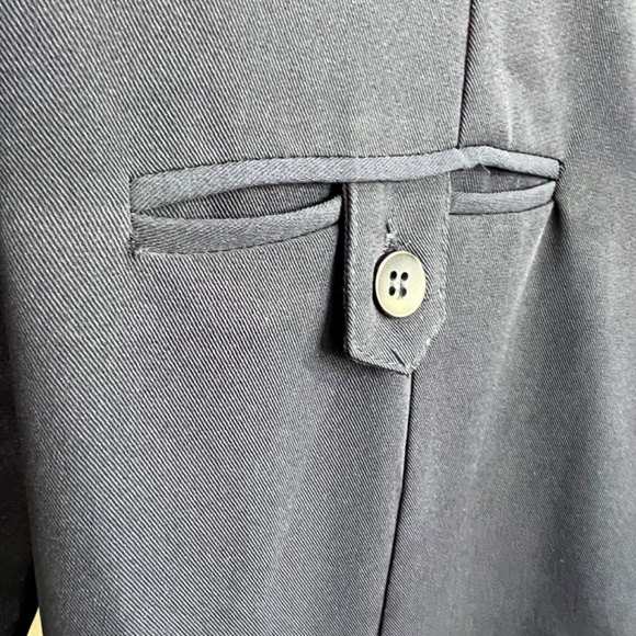 Vintage 90s minimalist Canadian made long blue duster jacket coat 9/10 - Picture 10 of 13